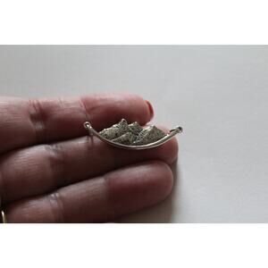 Sterling Silver Mountain Pendant, Mountain Scene Pendant Charm, Mountain Charm